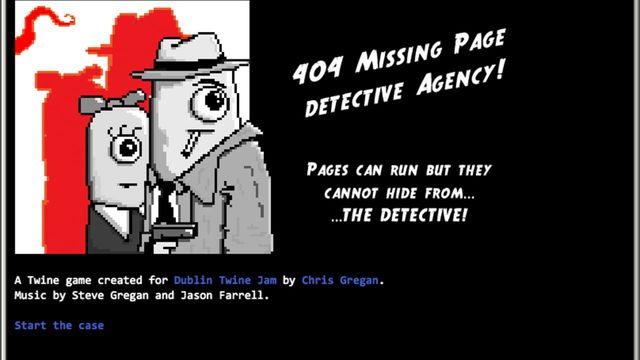 404 Missing Page Detective Agency Screenshot