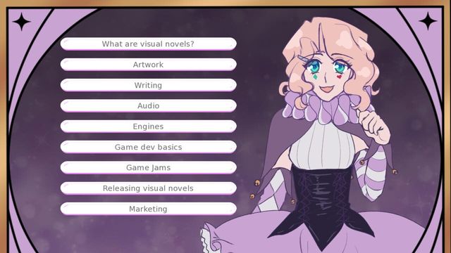 A Clown Girl Teaches You How To Make Visual Novels Screenshot