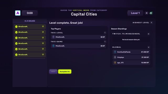 Acrostics on Stream Screenshot