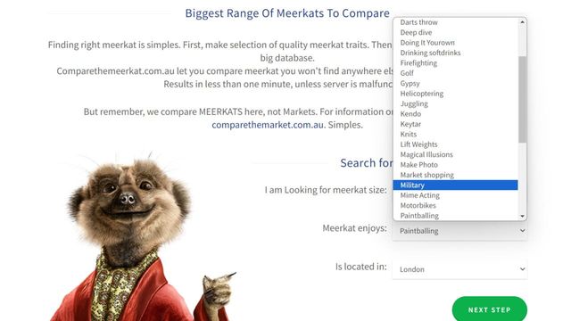 Compare the Meerkat Screenshot