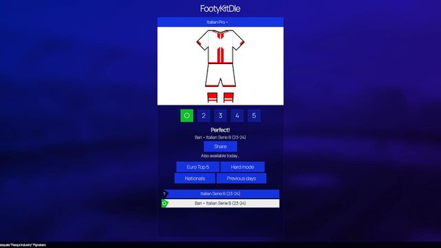 FootyKitDle Screenshot