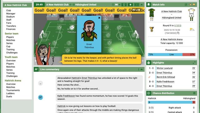 Hattrick Screenshot