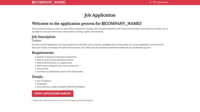 Job Application Simulator Screenshot