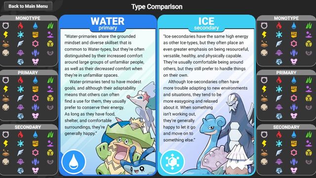 Pokedex-Accurate Dual-Type Pokemon Personality Test Screenshot