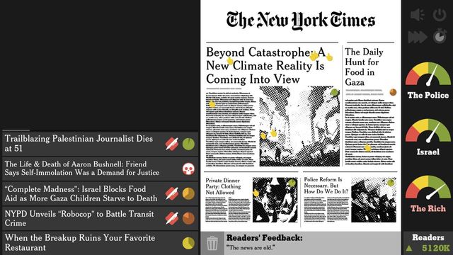 The New York Times Simulator Screenshot