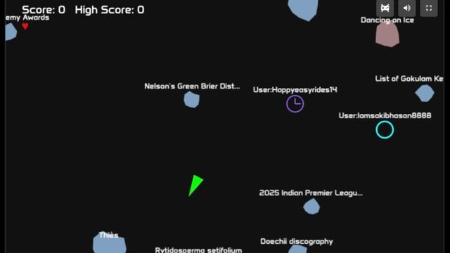 WikiAsteroids screenshot 1