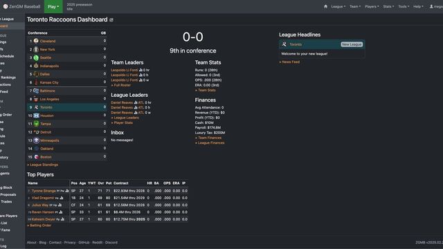 ZenGM Baseball Screenshot
