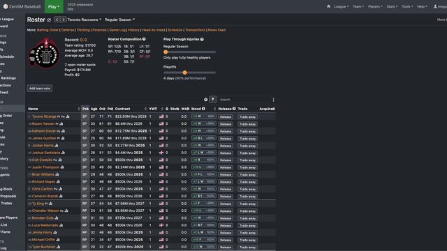 ZenGM Baseball Screenshot