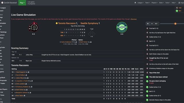 ZenGM Baseball Screenshot