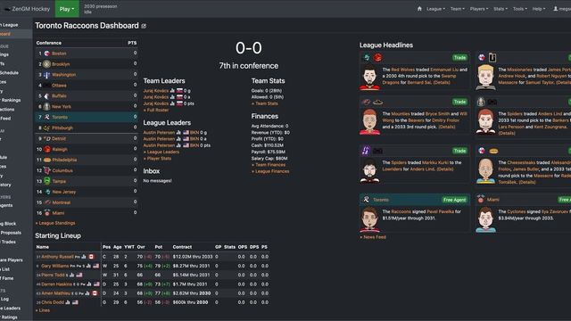 ZenGM Hockey Screenshot